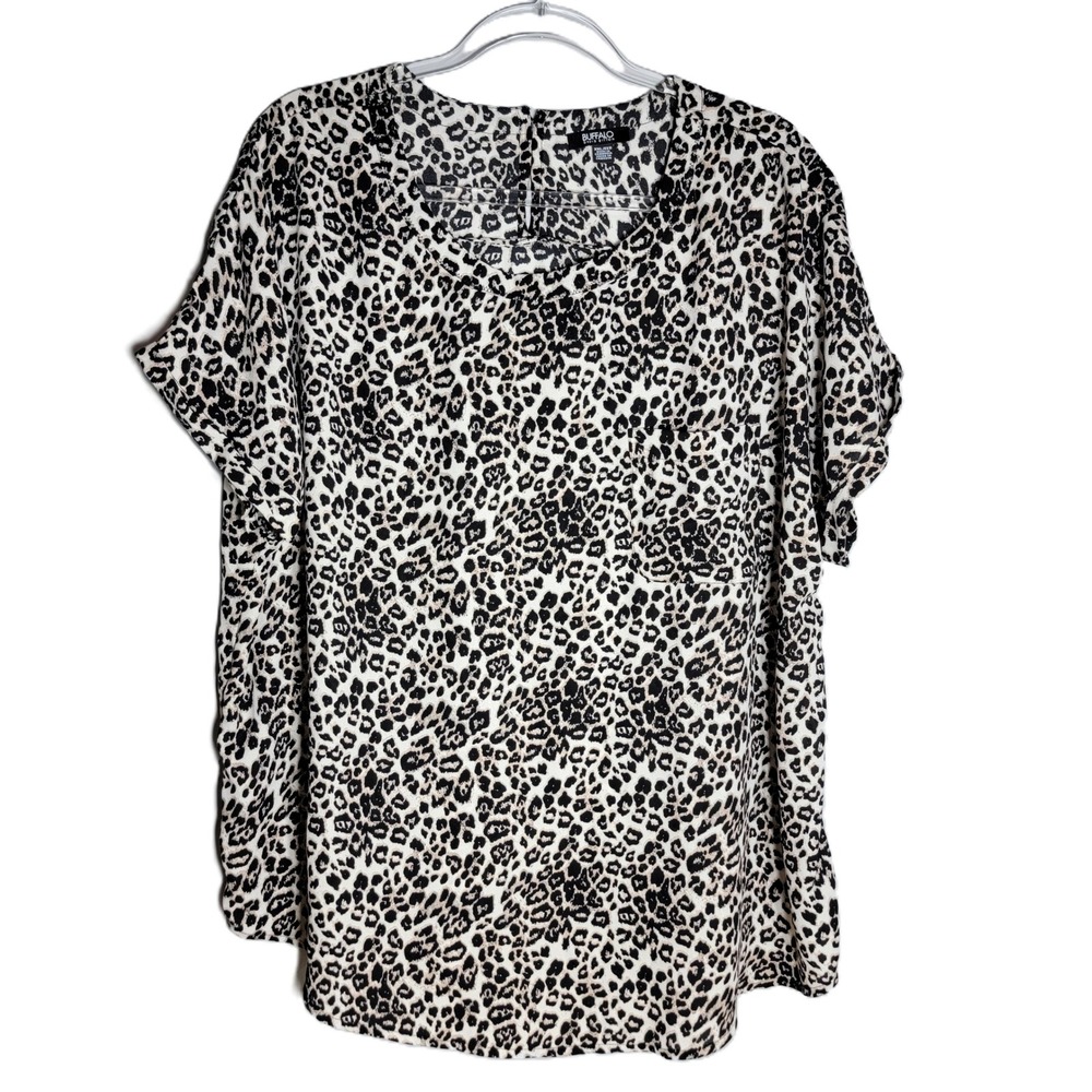 Buffalo David Bitton Women's Leopard Print Tunic Top Shirt‎ XXL Lightweight